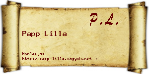 Papp Lilla névjegykártya